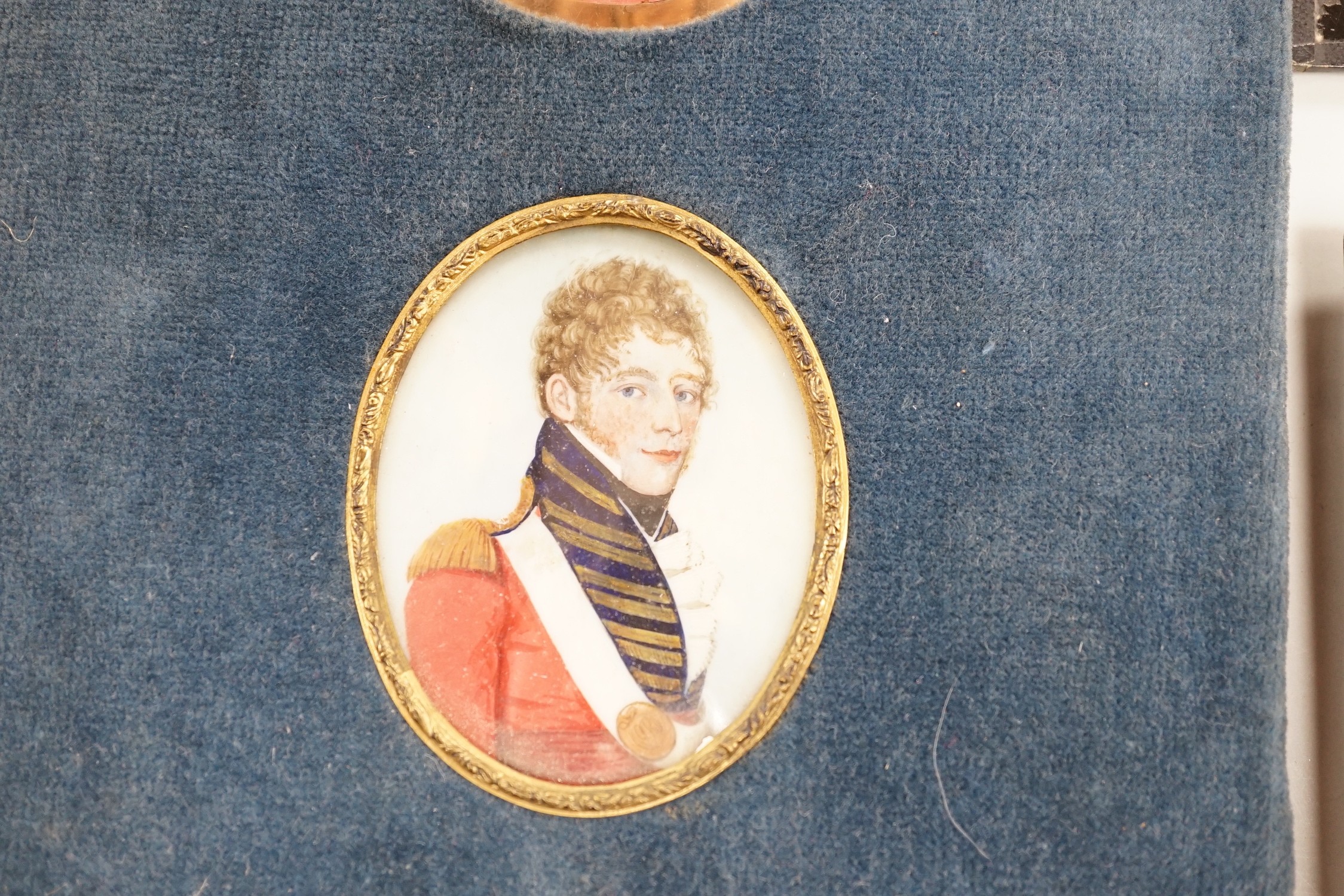 Of Military interest: five portrait miniatures relating to the Roome Family. To include the subjects of: General William Roome (1771-1845), General Frederick Roome (1783-1845), Caroline Roome, all three watercolour on iv